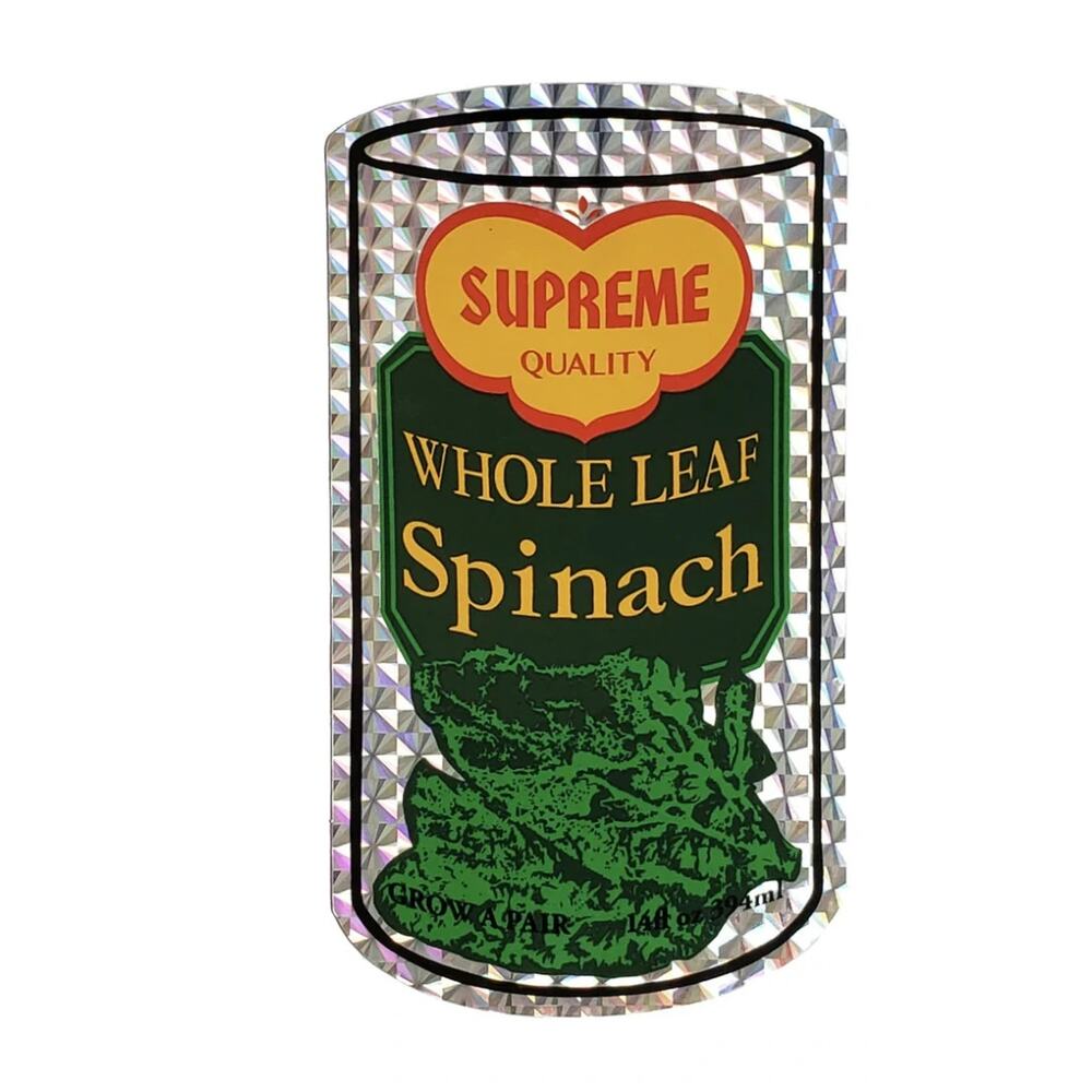 Supreme Whole Leaf Spinach Holographic Sticker SS15 Food Graphic